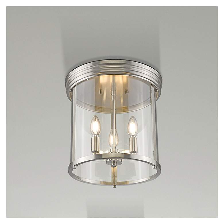 Image 2 Thayer by Z-Lite Brushed Nickel 3 Light Flush Mount