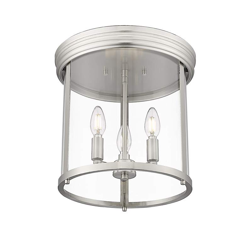 Image 7 Thayer by Z-Lite Brushed Nickel 3 Light Flush Mount more views