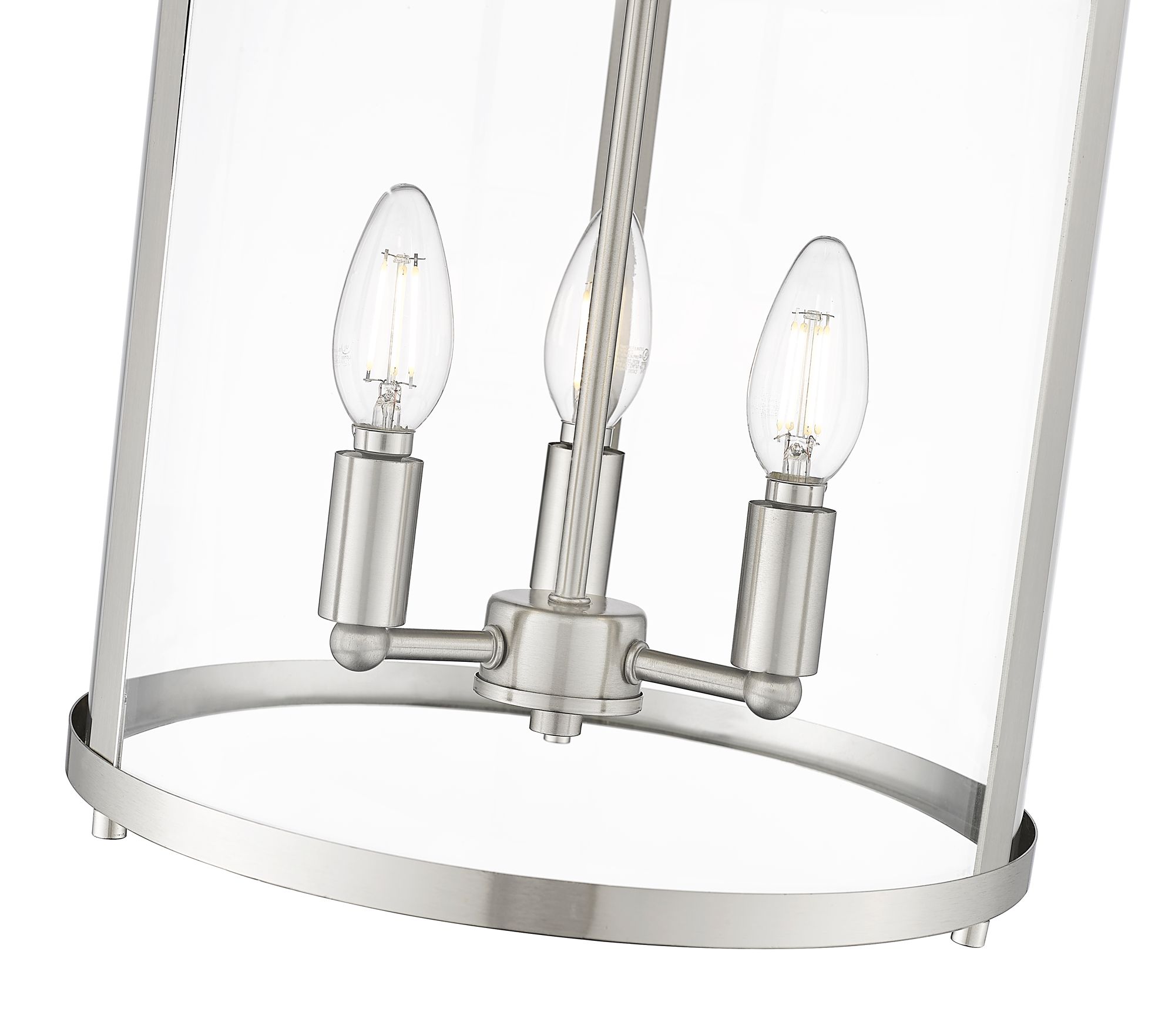 Thayer by Z-Lite Brushed Nickel 3 Light Flush Mount in scene