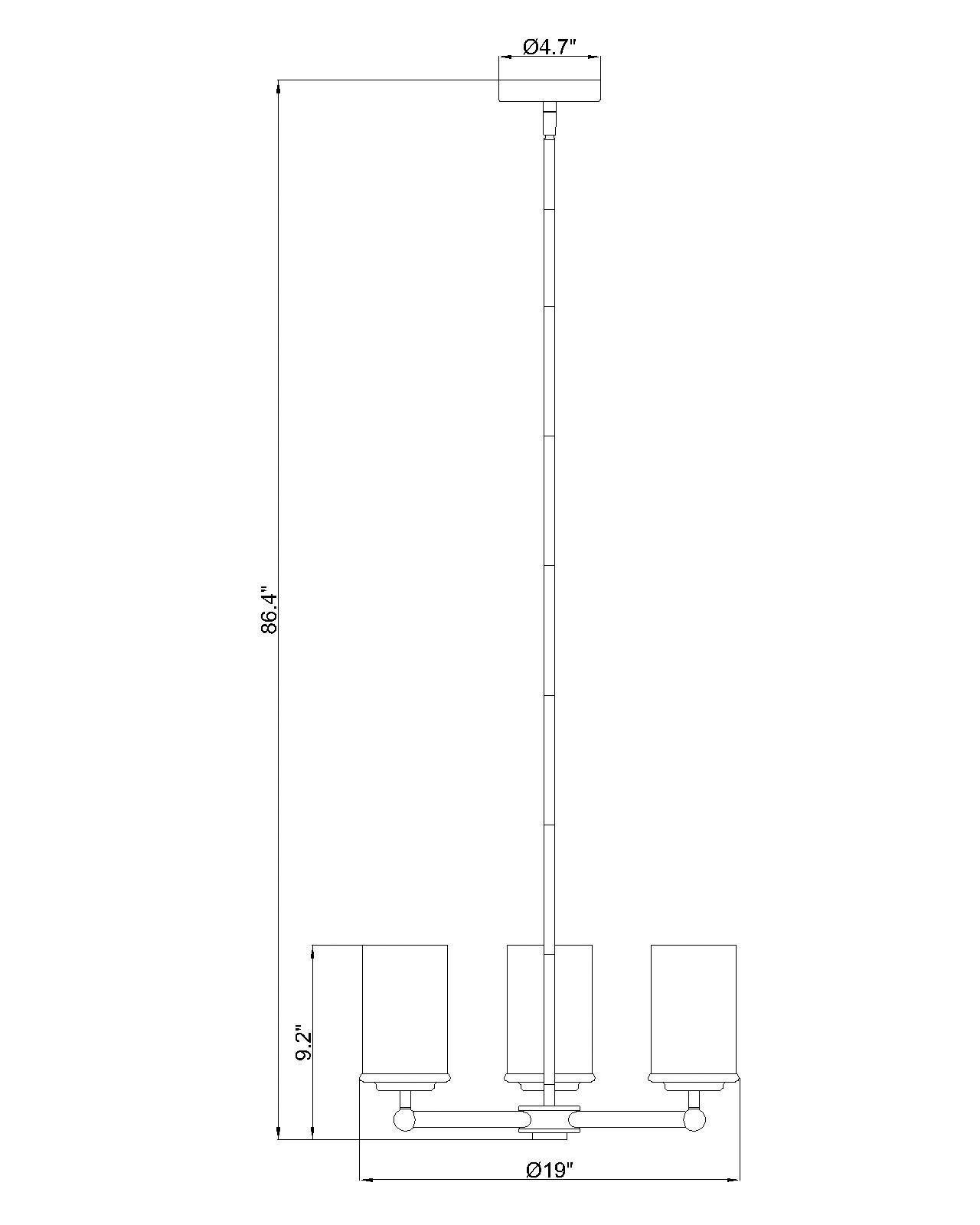 Thayer by Z-Lite Matte Black 3 Light Chandelier