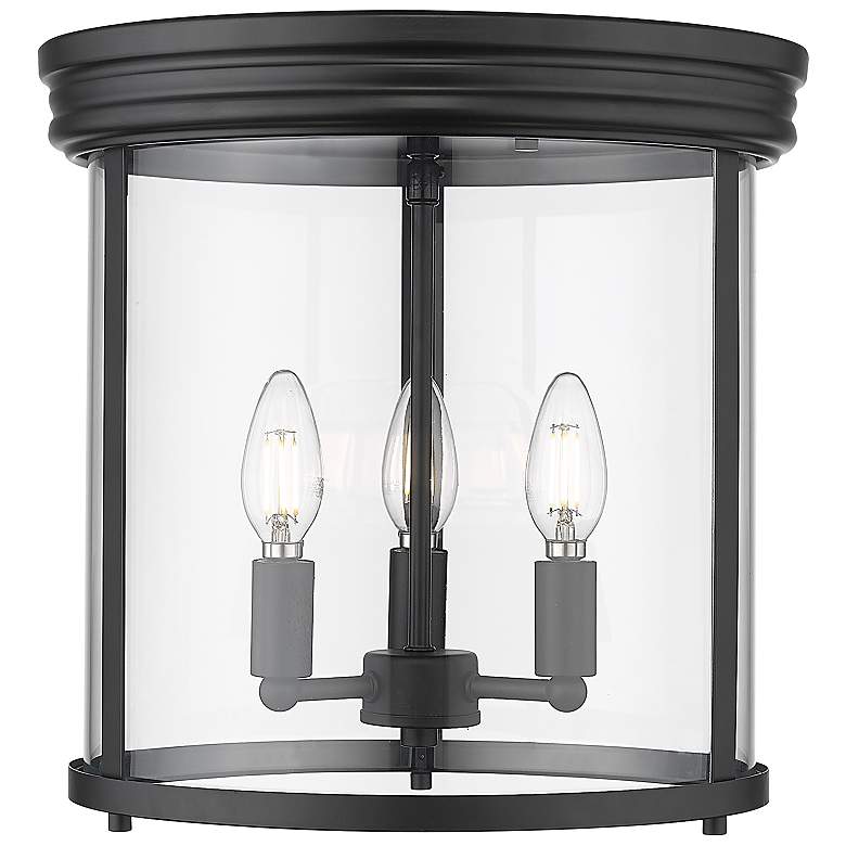 Image 1 Thayer by Z-Lite Matte Black 3 Light Flush Mount
