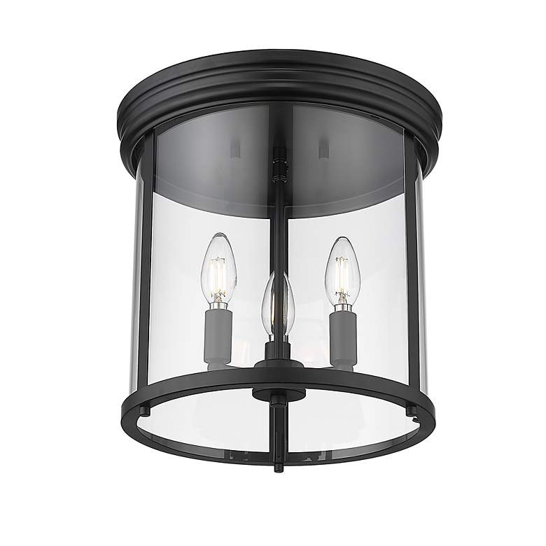 Image 5 Thayer by Z-Lite Matte Black 3 Light Flush Mount more views