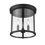 5_Thayer by Z-Lite Matte Black 3 Light Flush Mount more views
