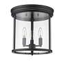 7_Thayer by Z-Lite Matte Black 3 Light Flush Mount more views