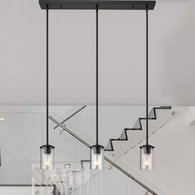 Image 2 Thayer by Z-Lite Matte Black 3 Light Pendant