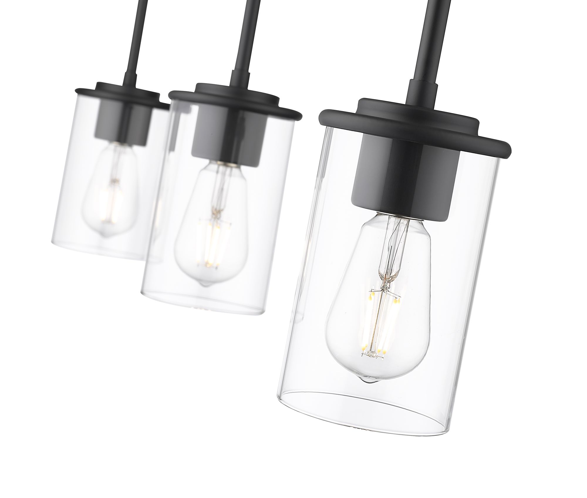 Thayer by Z-Lite Matte Black 3 Light Pendant in scene