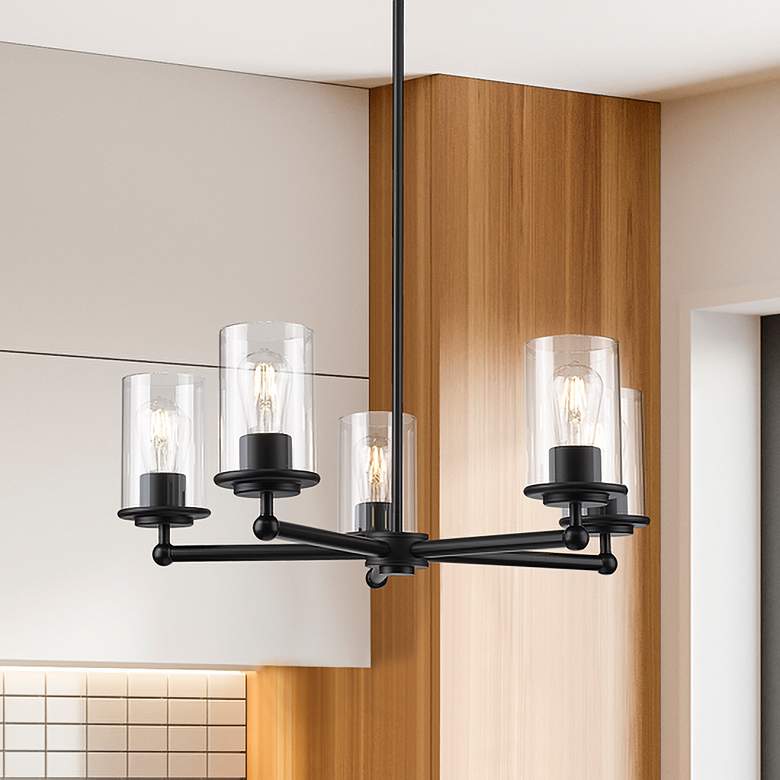 Image 1 Thayer by Z-Lite Matte Black 5 Light Chandelier