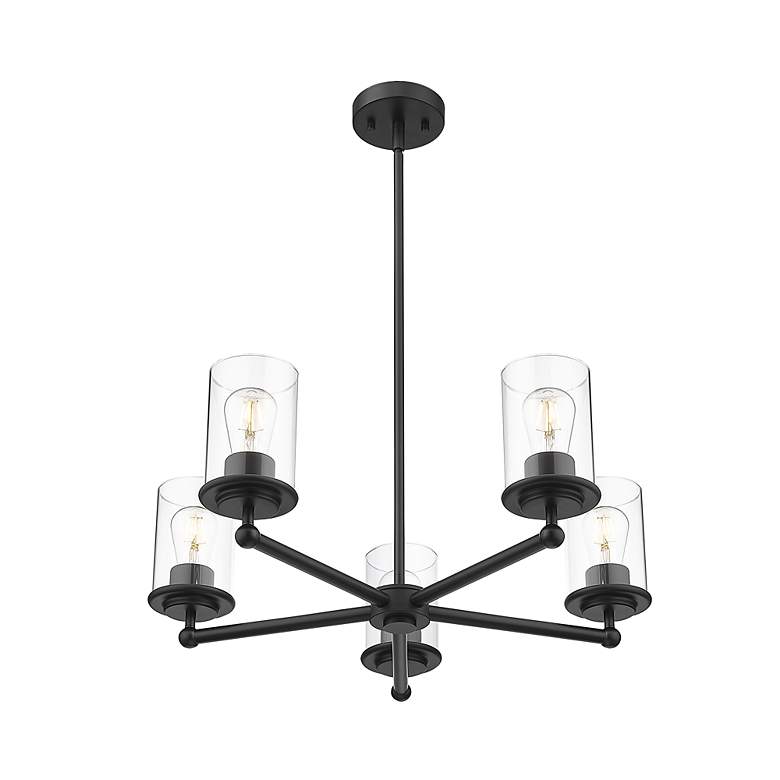 Image 7 Thayer by Z-Lite Matte Black 5 Light Chandelier more views