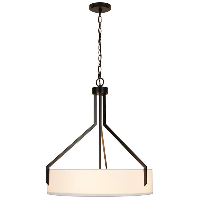 Image 1 Thayne 24" Wide 5-Light Black Drum Pendant