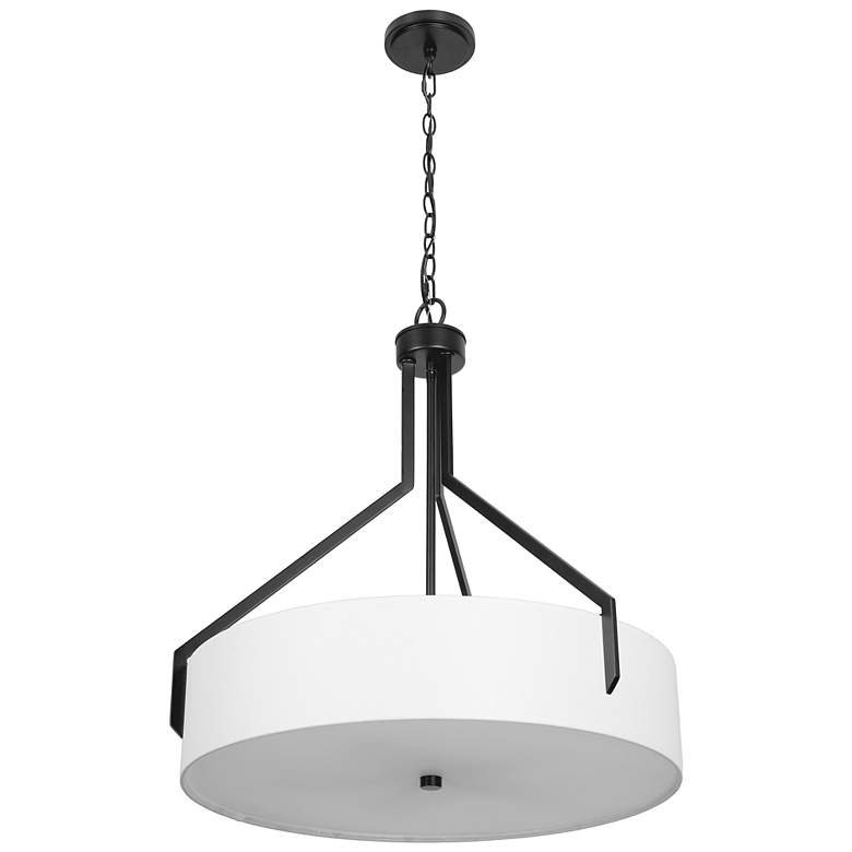 Image 3 Thayne 24" Wide 5-Light Black Drum Pendant more views