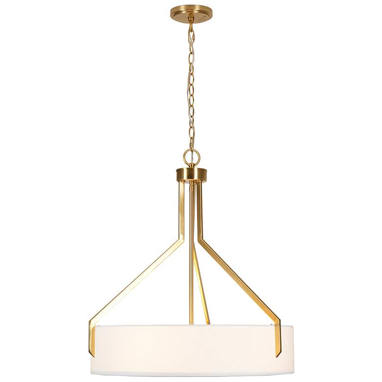 Image 2 Thayne 24" Wide 5-Light Brushed Gold Drum Pendant more views