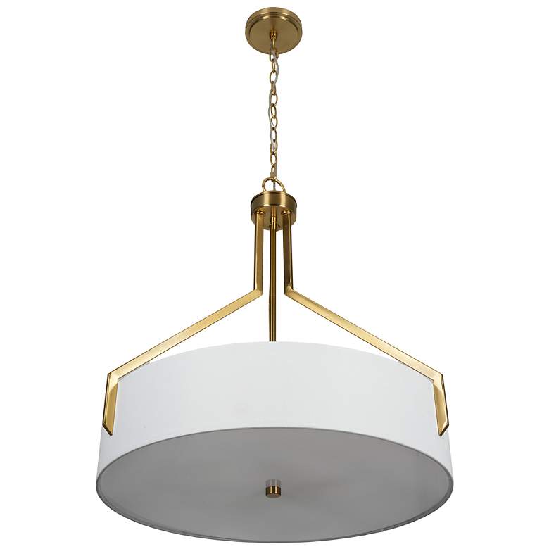 Image 3 Thayne 24" Wide 5-Light Brushed Gold Drum Pendant more views