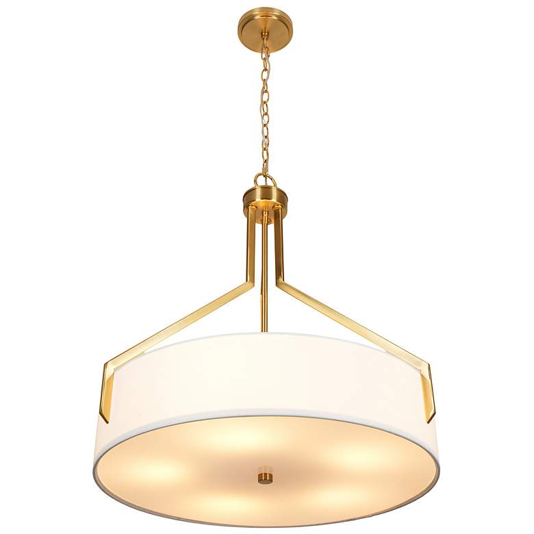 Image 4 Thayne 24" Wide 5-Light Brushed Gold Drum Pendant more views