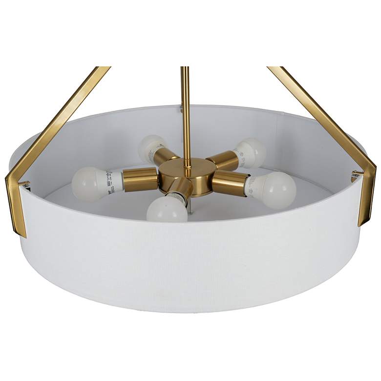 Image 5 Thayne 24" Wide 5-Light Brushed Gold Drum Pendant more views