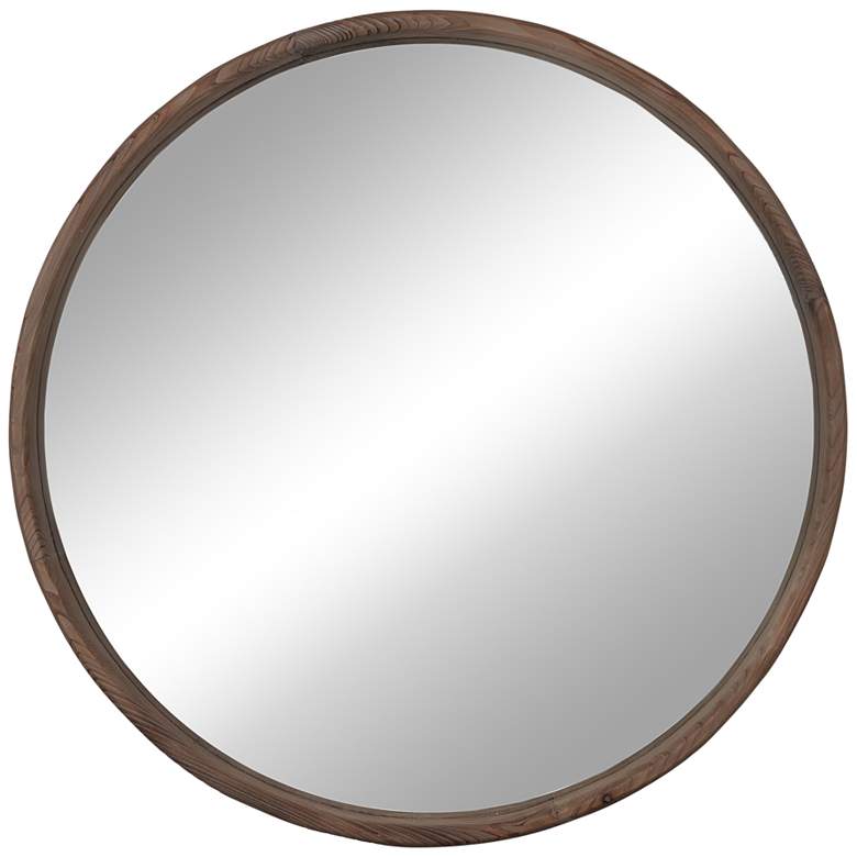 Image 1 Thayne Natural Wood 27 1/2 inch Round Wall Mirror