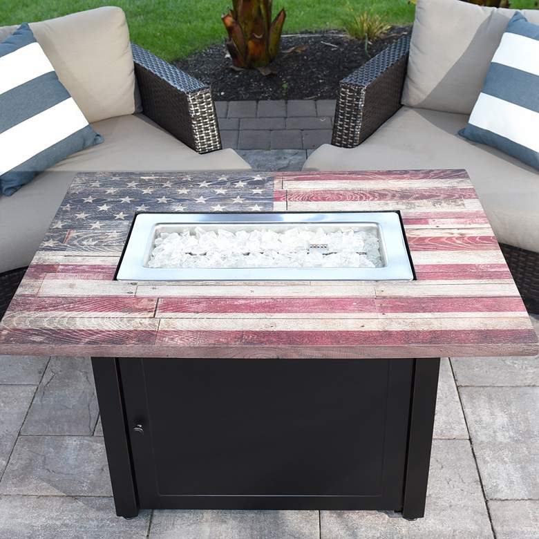 Image 1 The Americana 40"W Oil-Rubbed Bronze Gas Outdoor Fire Pit