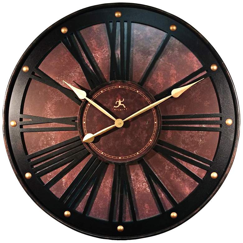 Image 1 The Arcadian Bronze 12 inch Round Wall Clock