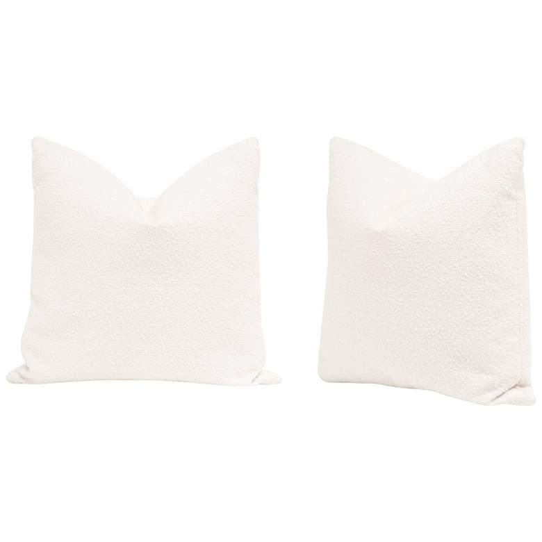 Image 1 The Basic 22 inch Essential Pillow, Performance Boucle Snow, Set of 2