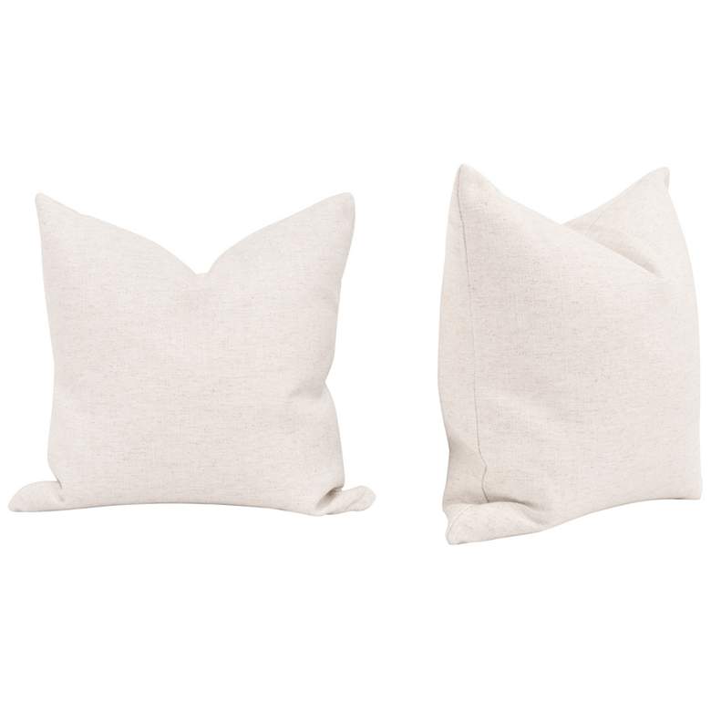 Image 1 The Basic 22" Essential Pillow, Performance Textured Cream Linen, Set