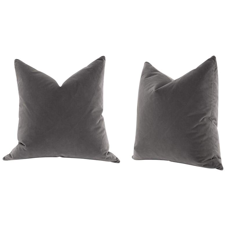 Image 1 The Basic 26" Essential Euro Pillow, Dark Dove Velvet, Set of 2