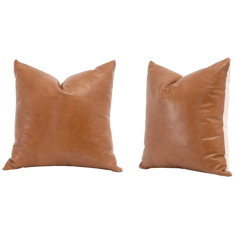 Image 1 The Better Together 22 inch Essential Pillow, Whiskey Brown, Jute, Set of 