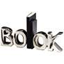 The Book 14 1/4" Wide Polished Nickel Modern Bookends