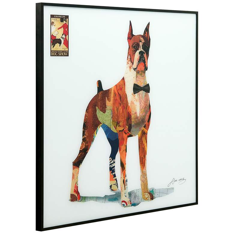 Image 4 The Boxer 24" Square Framed Printed Art Glass Wall Art more views