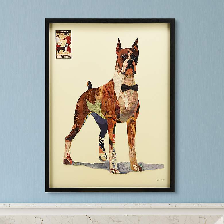 Image 1 The Boxer 40" High Dimensional Collage Framed Wall Art