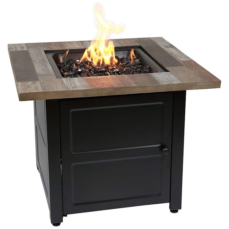 Image 1 The Cayden 30 inchW Cement Resin Mantel LP Gas Fire Pit Table
