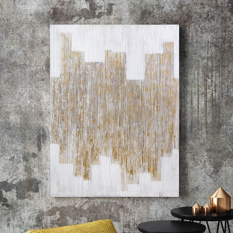 Image 1 The City 40" High Textured Metallic Canvas Wall Art