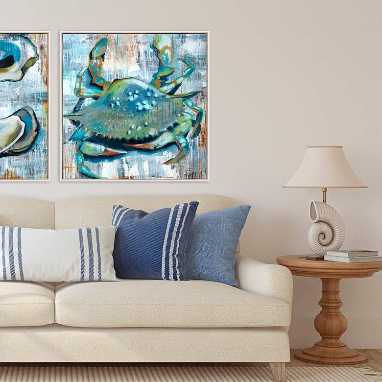 Image 4 The Crab 40" Square Giclee Framed Canvas Wall Art more views