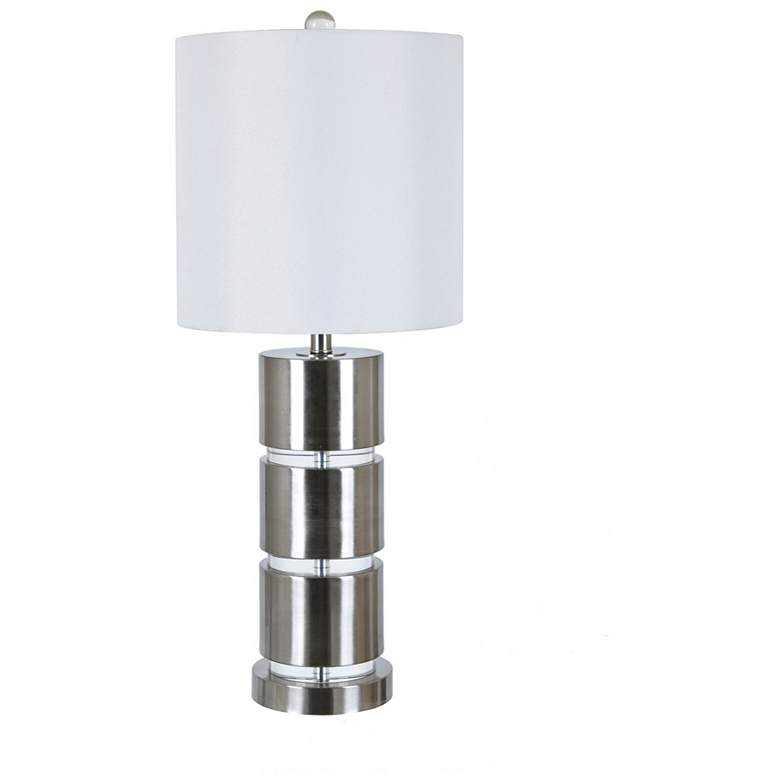Image 1 The Crestview Collection Casey Silver Metal and Crystal Table Lamp