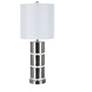 The Crestview Collection Casey Silver Metal and Crystal Table Lamp