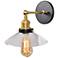 The District 8 1/2" High Black and Gold LED Wall Sconce