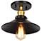 The District 9 1/2" Wide Black and Gold LED Ceiling Light