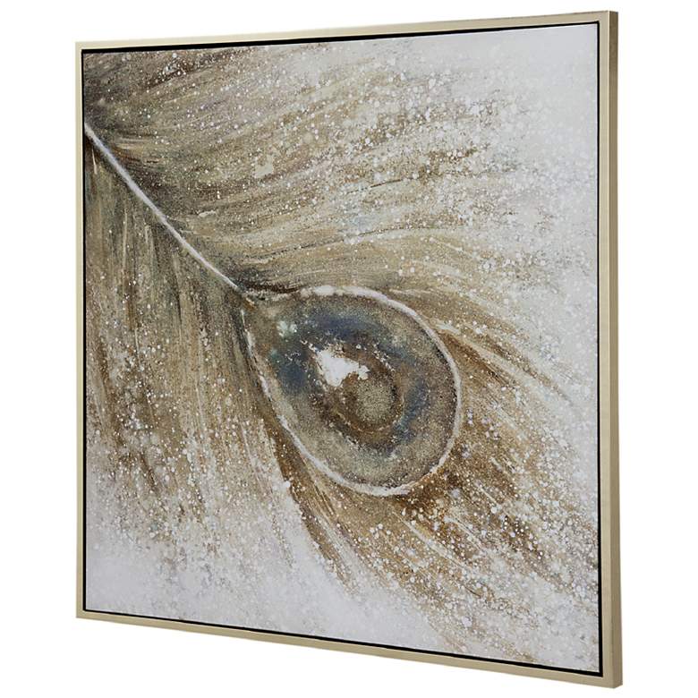 Image 2 The Eye of the Peacock 40" Square Framed Canvas Wall Art more views