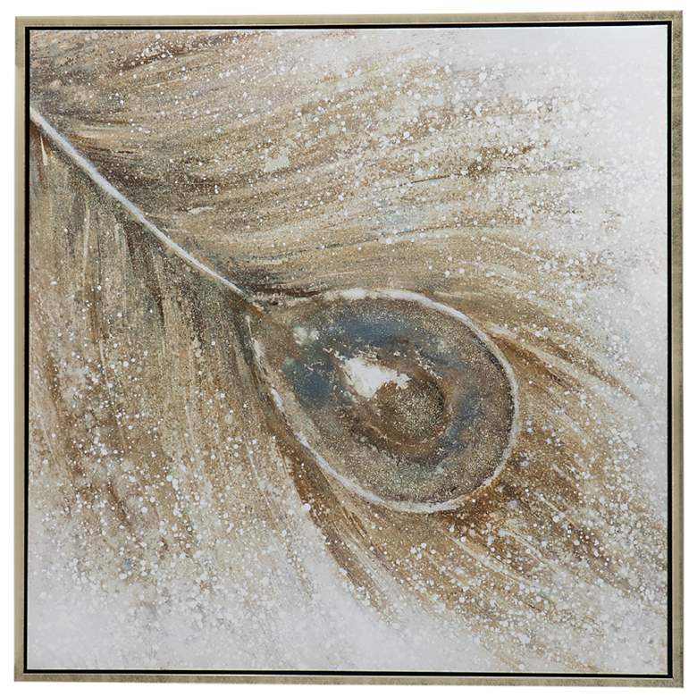 Image 3 The Eye of the Peacock 40" Square Framed Canvas Wall Art more views