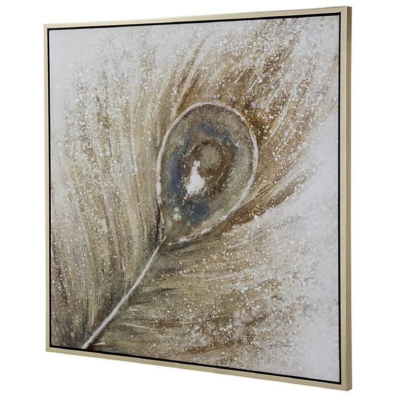 Image 5 The Eye of the Peacock 40" Square Framed Canvas Wall Art more views