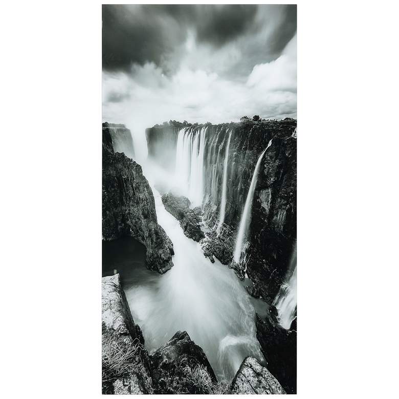Image 3 The Falls 72" High Free Floating Tempered Art Glass Wall Art
