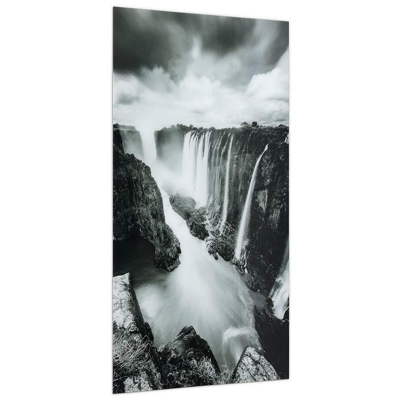 Image 5 The Falls 72" High Free Floating Tempered Art Glass Wall Art more views