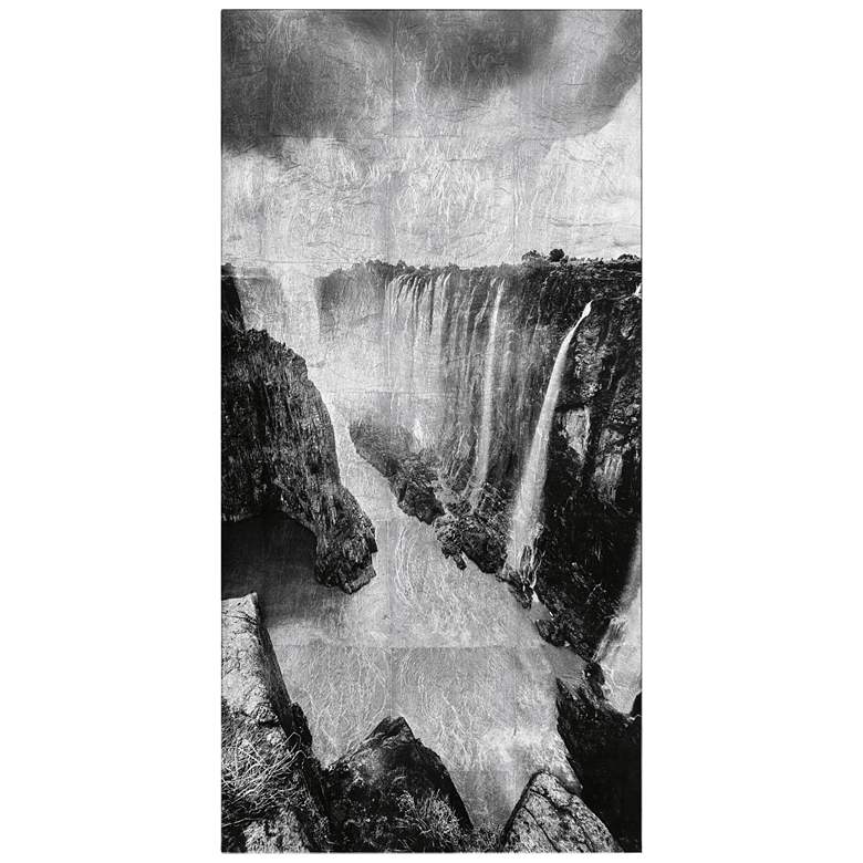 Image 2 The Falls Reverse Printed Tempered Glass with Silver Leaf Wall Art