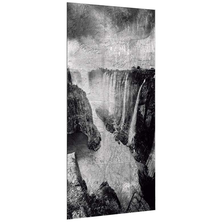 Image 4 The Falls Reverse Printed Tempered Glass with Silver Leaf Wall Art more views