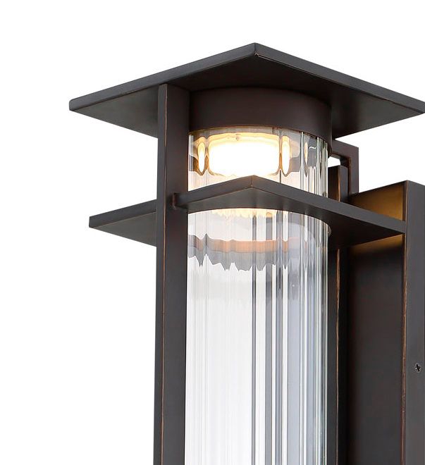 Image 3 The Great Outdoor Kittner LED 1-Light Bronze and Gold OD Wall Mount more views