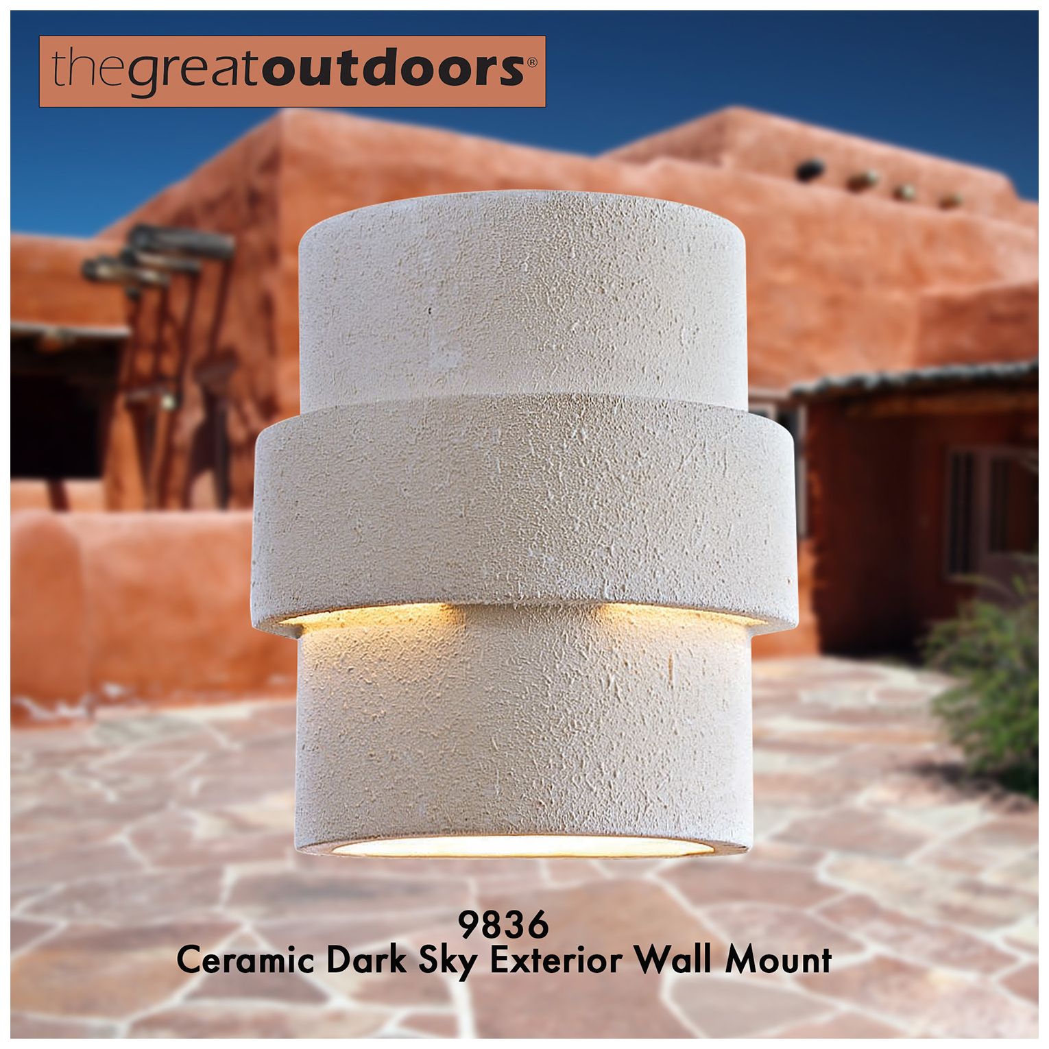 Image 5 The Great Outdoors 1-Light White Ceramic Outdoor Pocket Lantern more views