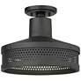 The Great Outdoors Abalone Point 1-Light Black Outdoor Flush Mount