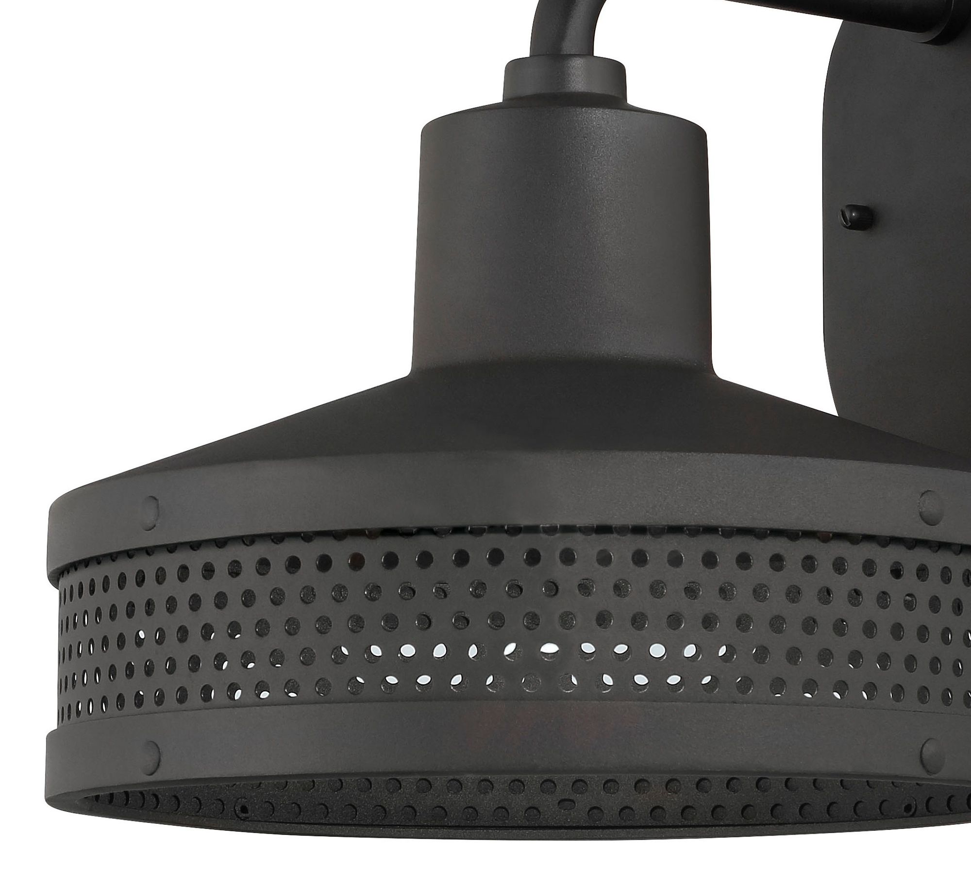 Image 2 The Great Outdoors Abalone Point 1-Light Black Outdoor Wall Mount more views
