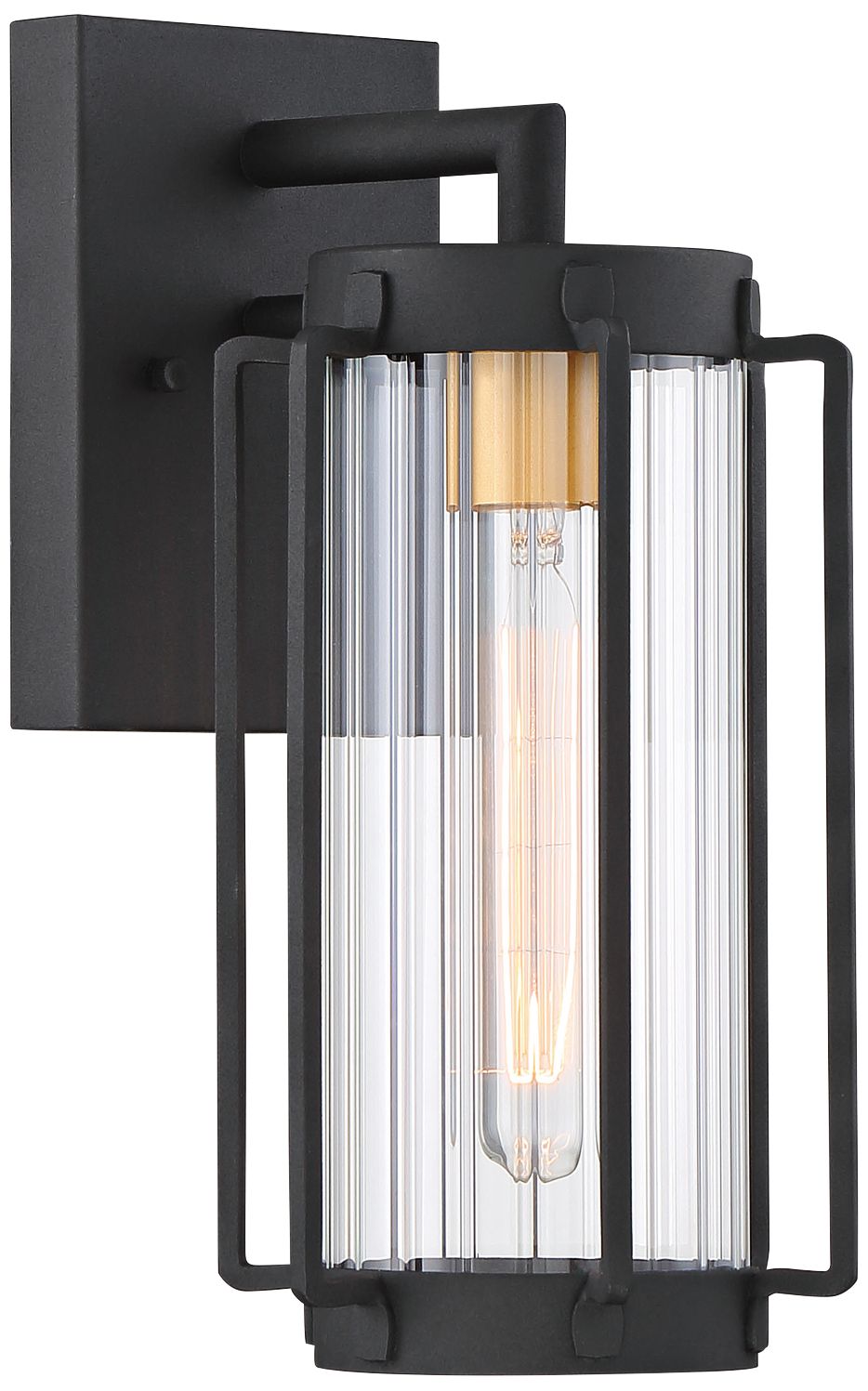 The Great Outdoors Avonlea 1-Light Sand Black and Gold Outdoor Wall Mount