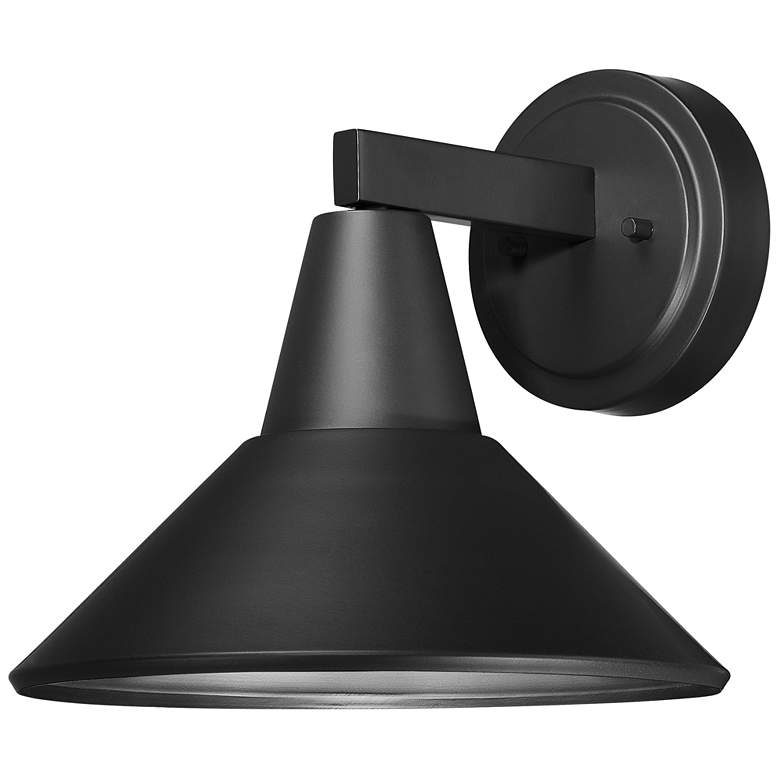 Image 1 The Great Outdoors Bay Crest 1-Light 11-in Coal Black Outdoor Wall Light