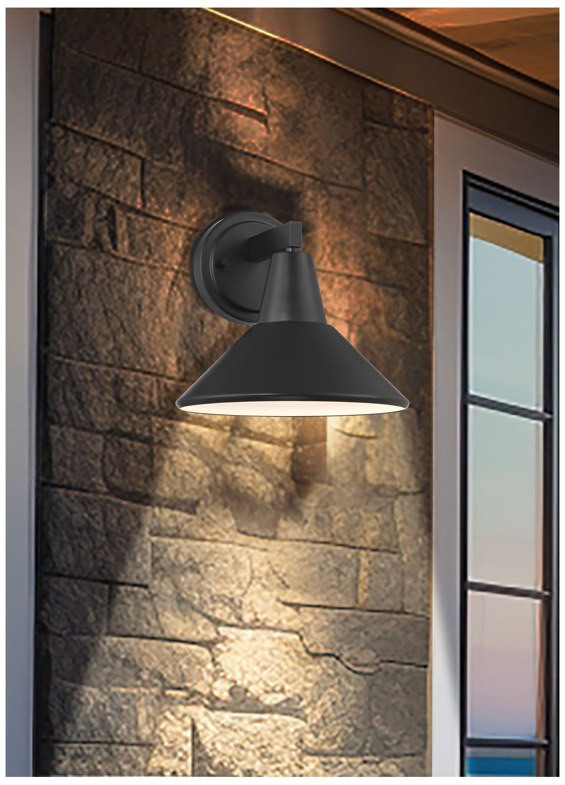 Image 3 The Great Outdoors Bay Crest 1-Light 8.88-in Coal Black Outdoor Wall Light more views