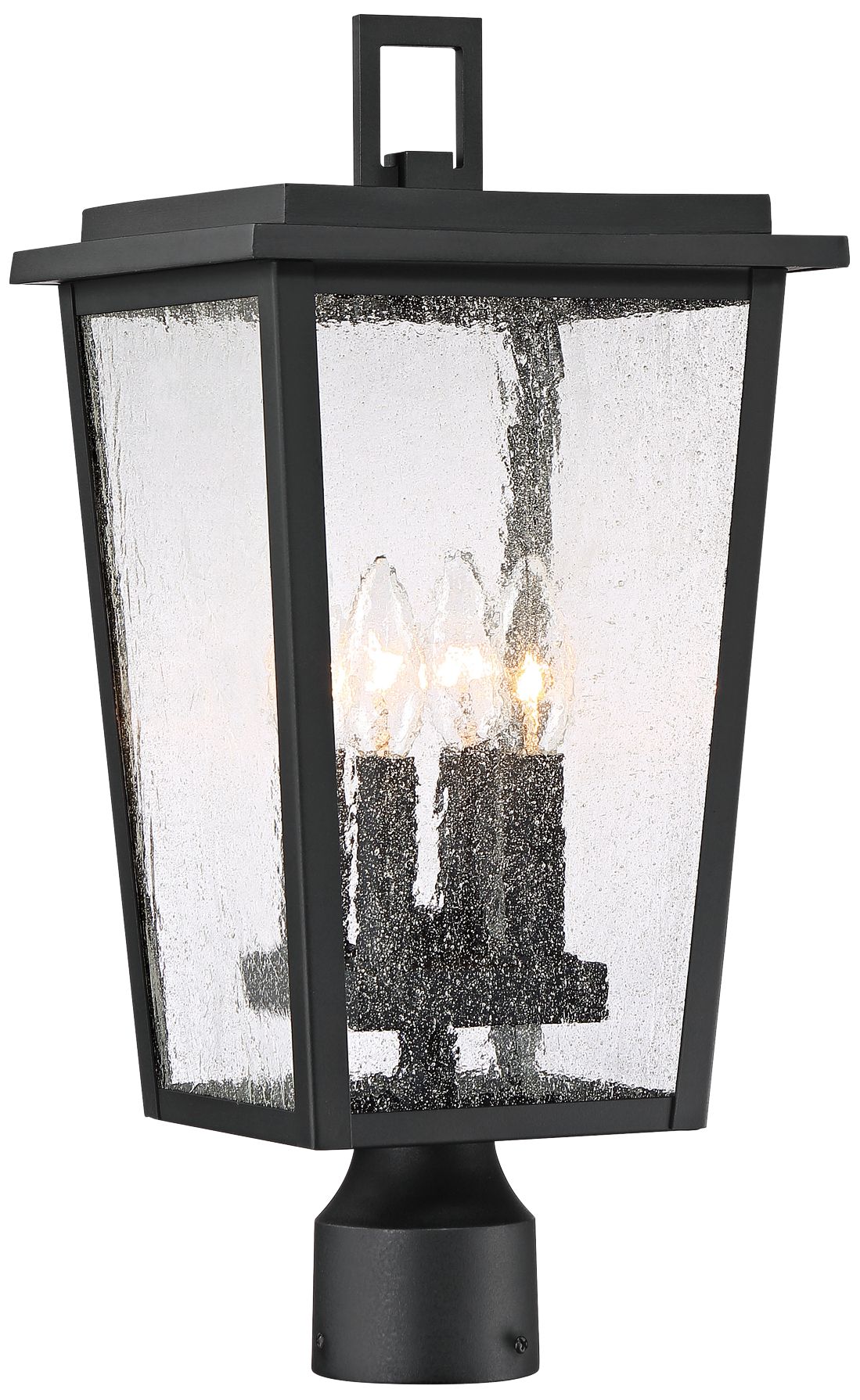 The Great Outdoors Cantebury 4-Light Sand Coal Outdoor Post Mount Lantern